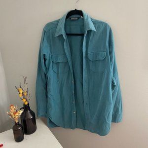 Teal Oversized Boyfriend Button-Up